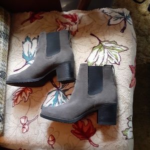 Grey Suede ankle boots Sz 9.5